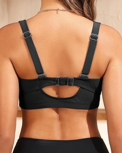 Women Underwire Bikini Top - Supportive Push Up Swim Top Only 2025 Retro Bathing Suit Tops in Kuwait