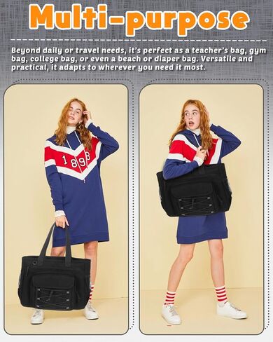 Utility Tote Bag with Zipper and Pockets for Women Large Utility Totes with Laptop Compartment in Saudi Arabia