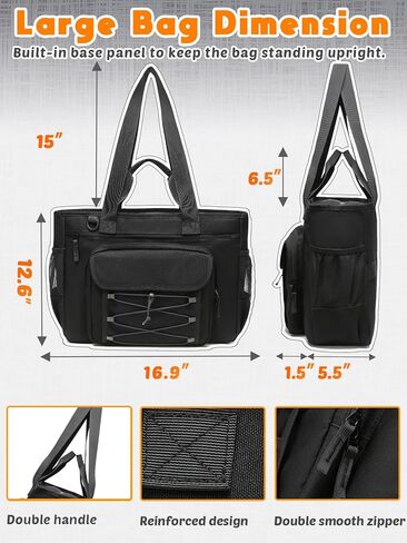 حقيبة حمل فائدة مع سحاب وجيوب للنساء حقائب فائدة كبيرة مع مقصورة الكمبيوتر المحمول in Kuwait