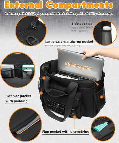 حقيبة حمل فائدة مع سحاب وجيوب للنساء حقائب فائدة كبيرة مع مقصورة الكمبيوتر المحمول in Kuwait