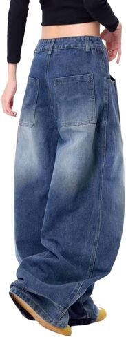Baggy Jeans for Woman Men Loose Barrel Jeans High Waisted Wide Leg Pants Vintage Casual Trendy Denim Pants in Saudi Arabia