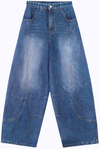 Baggy Jeans for Woman Men Loose Barrel Jeans High Waisted Wide Leg Pants Vintage Casual Trendy Denim Pants in Saudi Arabia