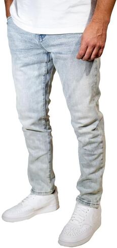 Men's Slim Fit Jeans - Mid Rise & Stretchy Denim Pants for Men - Casual Denim Jeans - Tapered Jeans for Men in Saudi Arabia