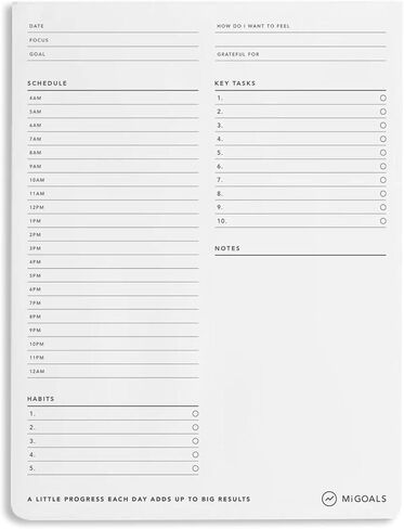 MiGoals Undated Daily Goals Desk Pad - Productivity To Do List Notepad - 50 Pages, B5 in Saudi Arabia