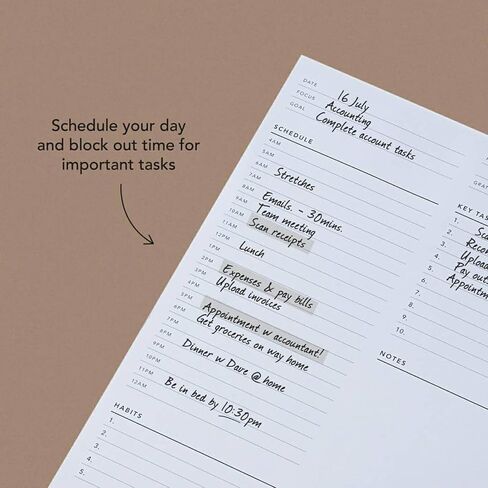 MiGoals Undated Daily Goals Desk Pad - Productivity To Do List Notepad - 50 Pages, B5 in Saudi Arabia
