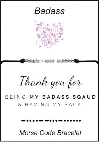 Badass Gifts For Women, Be Kind Of A Badass Bracelet Morse Code Stainless Steel Bracelet We Always Have Each Other's Back With Hidden Message Bracelets Friendship Adjustable Jewelry Gifts For My Best Friend in Saudi Arabia