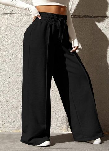 YeGine Women Plus Size Wide Leg Sweatpants Elastic Waist Loose Fit Summer Casual Drawstring Baggy Active Pants in Saudi Arabia