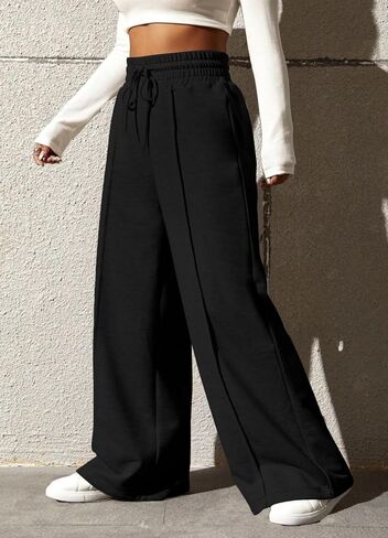 YeGine Women Plus Size Wide Leg Sweatpants Elastic Waist Loose Fit Summer Casual Drawstring Baggy Active Pants in Saudi Arabia