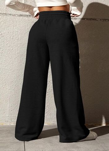 YeGine Women Plus Size Wide Leg Sweatpants Elastic Waist Loose Fit Summer Casual Drawstring Baggy Active Pants in Saudi Arabia