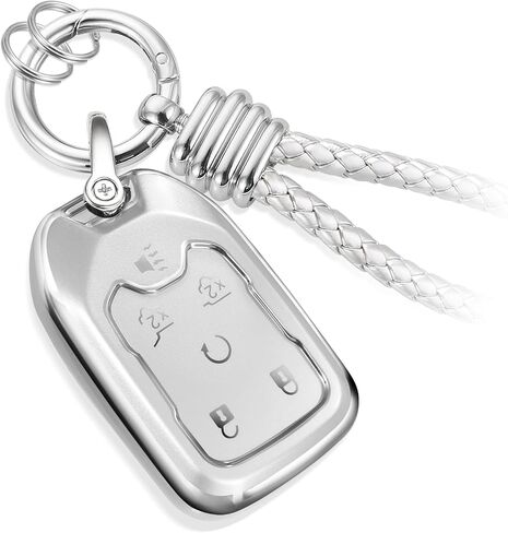 for Lexus Key Fob Cover with Metal Braided Keychain, Upgraded Soft Case for GS GS-F ES IS IS-F RC RC-F NX LX570 RX350/450h (4 buttons) Key Fob Shell (Gold Edge, A1) in Saudi Arabia