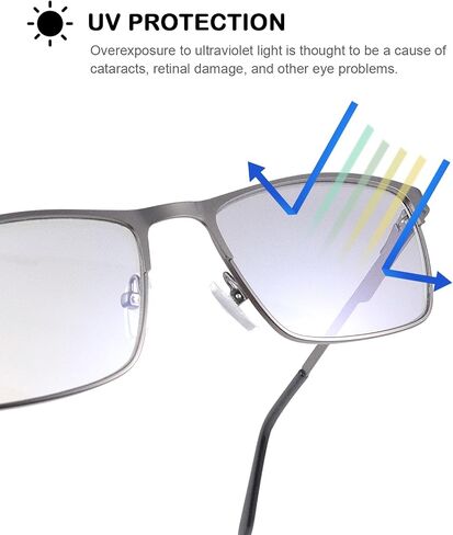 MIRYEA Blue Light Blocking Glasses UV400 Sunglasses Computer Gaming Eyeglasses Eye Protection Metal Eyewear for Men and Women in Saudi Arabia