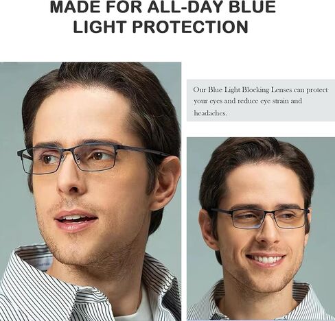 MIRYEA Blue Light Blocking Glasses UV400 Sunglasses Computer Gaming Eyeglasses Eye Protection Metal Eyewear for Men and Women in Saudi Arabia