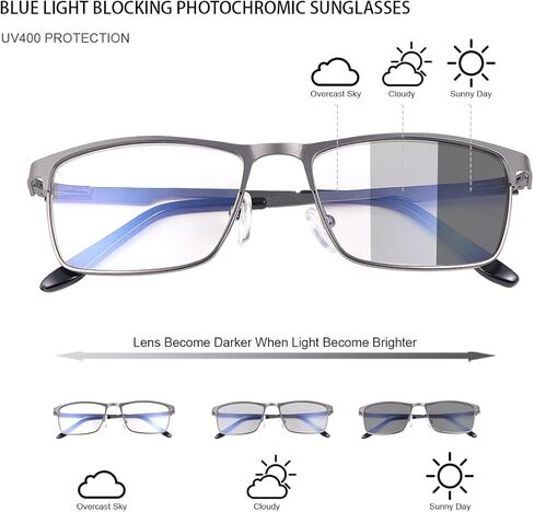 MIRYEA Blue Light Blocking Glasses UV400 Sunglasses Computer Gaming Eyeglasses Eye Protection Metal Eyewear for Men and Women in Saudi Arabia