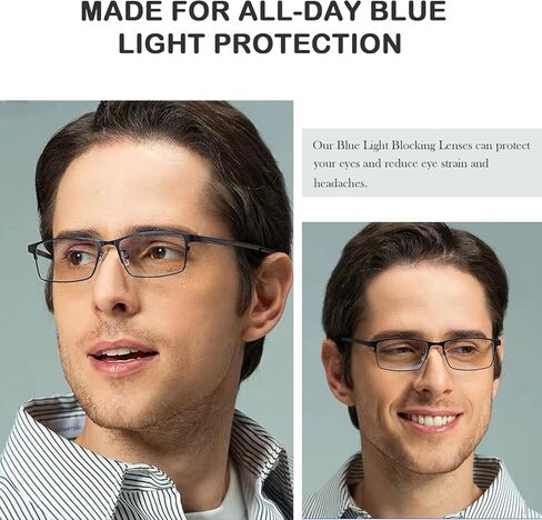 MIRYEA Blue Light Blocking Glasses UV400 Sunglasses Computer Gaming Eyeglasses Eye Protection Metal Eyewear for Men and Women in Saudi Arabia