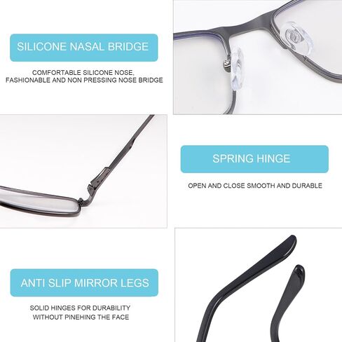 MIRYEA Blue Light Blocking Glasses UV400 Sunglasses Computer Gaming Eyeglasses Eye Protection Metal Eyewear for Men and Women in Saudi Arabia