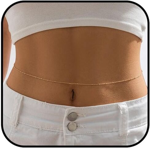 Gold Belly Chains for Women Layered Body Chains Waterproof Waist Chain Adjustable Belly Chains Delicate Beach Body Jewelry Accessories in Saudi Arabia