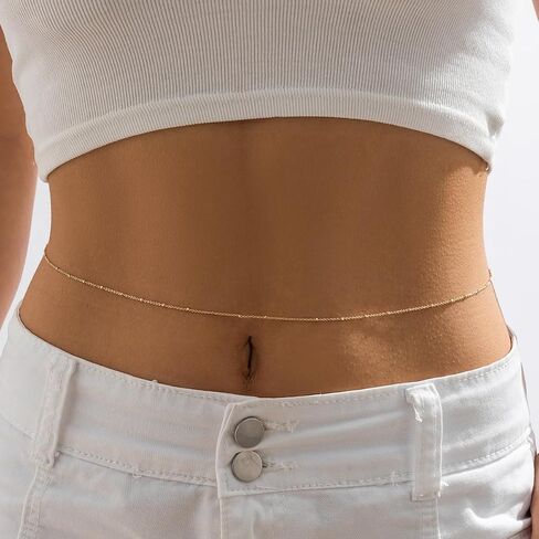 Gold Belly Chains for Women Layered Body Chains Waterproof Waist Chain Adjustable Belly Chains Delicate Beach Body Jewelry Accessories in Saudi Arabia