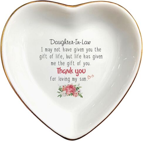 Thank You For Loving My Son Ring Dish Gift-Daughter In Law Gifts From Mother In Law-Ring Trinket Dish Jewelry Tray From Mother-in-law-Memorable Birthday,Wedding,Engagement,Christmas,Thanksgiving in Kuwait