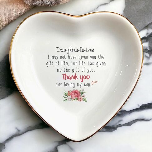 Thank You For Loving My Son Ring Dish Gift-Daughter In Law Gifts From Mother In Law-Ring Trinket Dish Jewelry Tray From Mother-in-law-Memorable Birthday,Wedding,Engagement,Christmas,Thanksgiving in Kuwait
