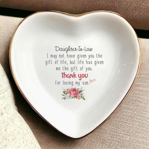 Thank You For Loving My Son Ring Dish Gift-Daughter In Law Gifts From Mother In Law-Ring Trinket Dish Jewelry Tray From Mother-in-law-Memorable Birthday,Wedding,Engagement,Christmas,Thanksgiving in Kuwait