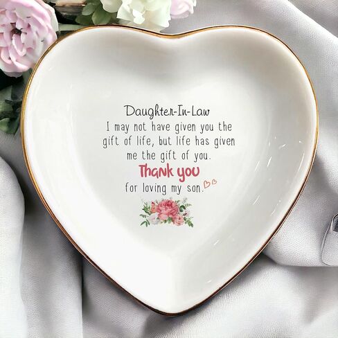 Thank You For Loving My Son Ring Dish Gift-Daughter In Law Gifts From Mother In Law-Ring Trinket Dish Jewelry Tray From Mother-in-law-Memorable Birthday,Wedding,Engagement,Christmas,Thanksgiving in Kuwait