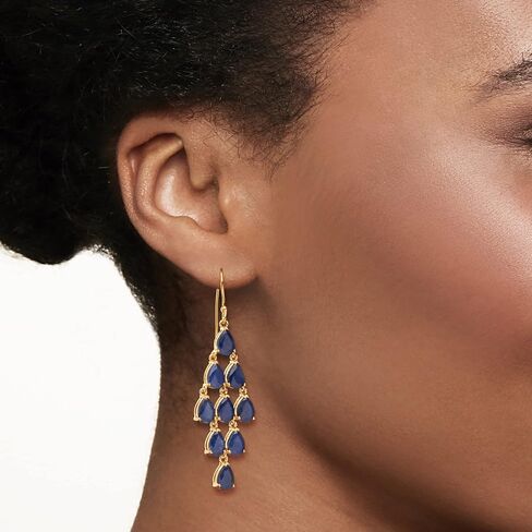 Ross-Simons Gemstone Chandelier Earrings in 18kt Gold Over Sterling in Saudi Arabia