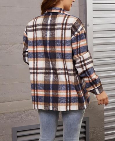 Womens Corduroy Button Down Shirt Long Sleeve Plaid Shackets Loose Business Casual Fashion Blouse Tops in Kuwait