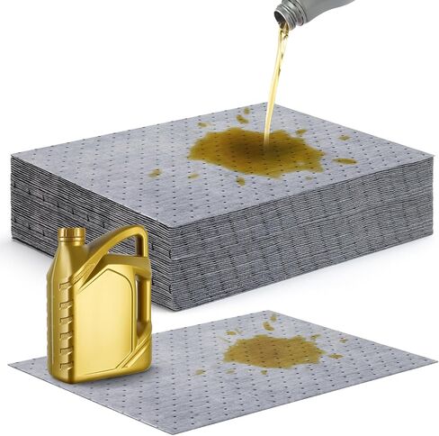 وسادات ماصة للانسكاب مقاس 38.1 سم × 50.8 سم، حصائر ماصة للزيت ثقيلة الوزن، وسادة بيضاء ماصة للزيت ثقيلة الوزن فقط (30 قطعة) in Saudi Arabia