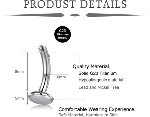 VCMART Floating Titanium Belly Button Ring G23 Titanium Internally Threaded Belly Button Piercing 14G Hypoallergenic Belly Rings for Women 8mm 10mm 12mm 14mm Short Long Belly Piercing Jewelry in Saudi Arabia