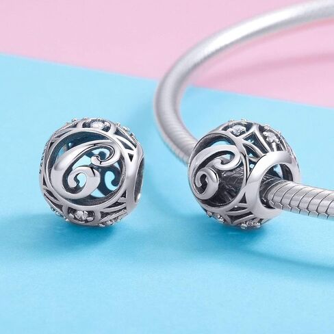 Alphabet Initial Letter A-Z Clear CZ 925 Sterling Silver Bead Fits Pandora Charm Bracelet in Saudi Arabia