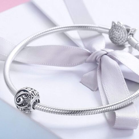 Alphabet Initial Letter A-Z Clear CZ 925 Sterling Silver Bead Fits Pandora Charm Bracelet in Saudi Arabia