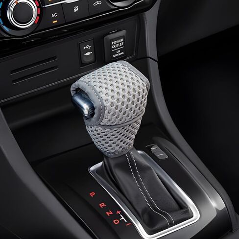 Car Gear Shift Knob Cover, Breathable Car Gear Shifting Knob Cover Protector, Anti-Slip Shifter Cover Universal for Most Cars SUVs Trucks, Vehicle Interior Decor Accessories (Black+Red) in Saudi Arabia