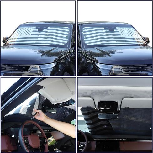 الزجاج الأمامي المتوافق مع Range Rover Sport 2023-2025+، الزجاج الأمامي Sunshade Sunshade قابلة للطي قابلة للطي للأشعة فوق البنفسجية والشمس التلقائية للملحقات الداخلية (النمط ج) in Kuwait
