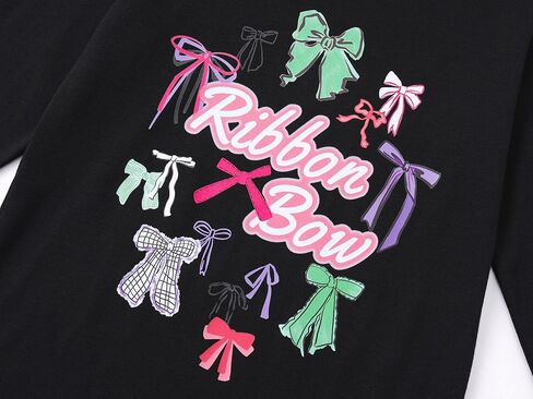 Girls Long Sleeve T-Shirt 3 Packs- Soft Tops Star Dog/Heart Shaped Balloons/Bunny Graphic Tee Size 6-14 in Saudi Arabia