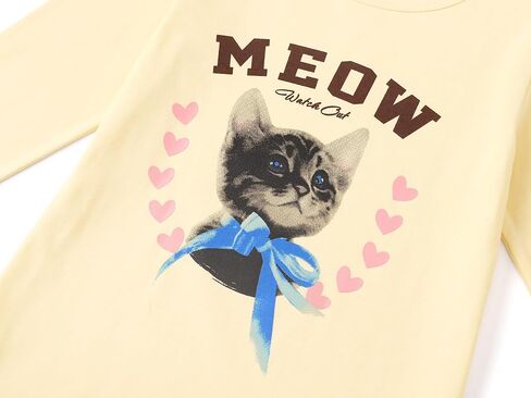Girls Long Sleeve T-Shirt 3 Packs- Soft Tops Star Dog/Heart Shaped Balloons/Bunny Graphic Tee Size 6-14 in Saudi Arabia
