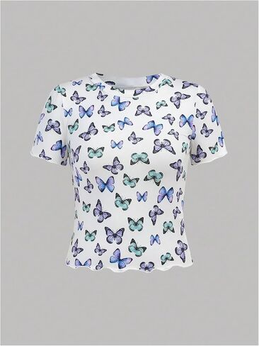 sweatyrocks girl's 3 pack t قمصان الفراشة الرسومية قصيرة الأكمام in Saudi Arabia