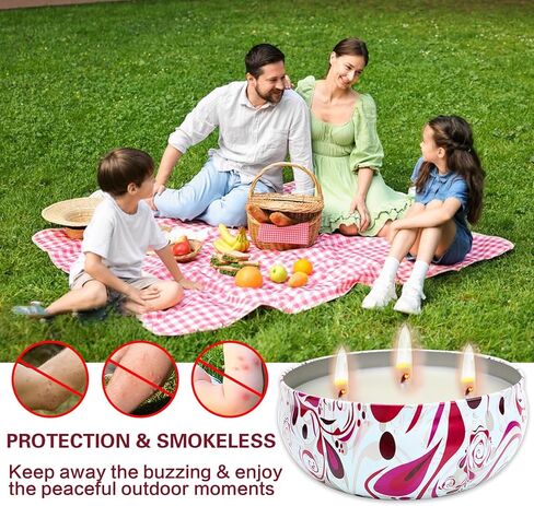 شمعة Citronella في الهواء الطلق ، شموع السترونيلا الكبيرة 3-wick للبناء ، حديقة ، التخييم ، داخلي خارج الزخرفة ، شمع الصويا الطبيعي مع زيت السترونيلا ، 240 ساعة حرق ، 36 أوقية ، 3 عبوات in Kuwait