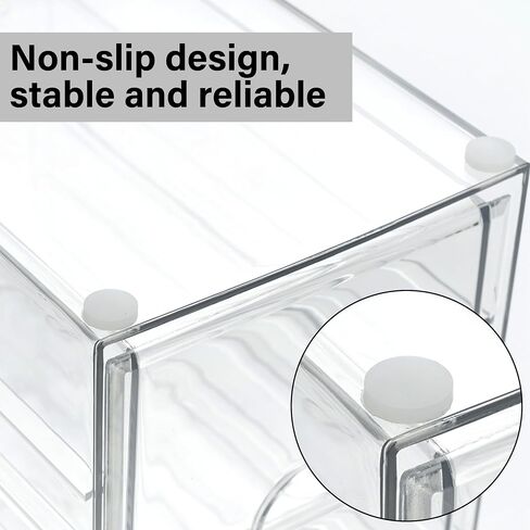 Prsildan Acrylic Drawer Organizer with 15 Drawers, Makeup Craft Office Desk Organizers Accessories, Set of 3 Clear Stackable Storage Drawers for Vanity, Countertop, Jewelry, Art Supply Organization in Saudi Arabia