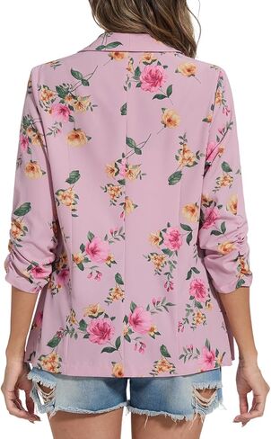 MINTLIMIT Womens Chiffon Blazer 3/4 Sleeve Shawl Collar Open Front Blazers Casual Work Office Cardigan Suit Jacket in Saudi Arabia