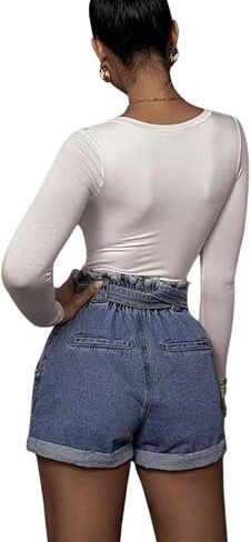 Women's Long Sleeve V-Neck Bodysuit Sexy Thong Bodysuit Going Out T Shirt Tops for Mother's Day Party in Saudi Arabia