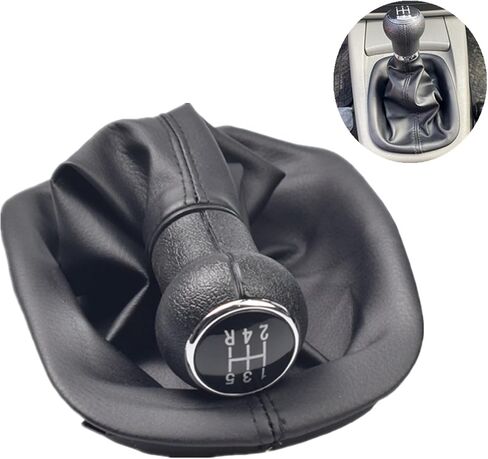 Manual Car Gear Shift Knob Lever Gaiter Boot Cover for Volks-wagen VW Passat B5 B5.5 1997-2005 (Black-5 Speed) in Saudi Arabia