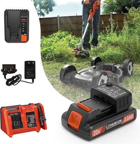 2 Pack 3.0Ah 20v Battery Replacement for Black and Decker 20v Max Lithium Battery LBX20, Compatible with All Black and Decker 20v Cordless Power Tools and Charger. in Saudi Arabia