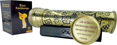 Handmade Brass Kaleidoscope Time Memory to The Next Generation Vintage Collection Magic Kaleidoscope Birthday Gift Educational Gift Sentimental Gift for Kids and Adults Any Age Patterns Will Vary in Saudi Arabia
