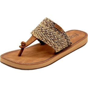 Flojos Gracia Women's Sandal, Hooded Thong Strap W/Woven Overlay