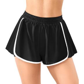 YEOREO Flowy Gym Workout Shorts with Pockets for Women 2 in 1 Athletic Running Yoga Mini Skorts Skylari Summer Tennis Shorts