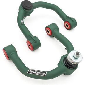 Front Upper Control Arms for 2000-2006 Toyota Tundra, 2001-2007 Toyota Sequoia, 2-4" Lift Suspension Tubular Arms with Ball Joint, Replacement OEM Factory Suspension Arms, Wrinkle Green