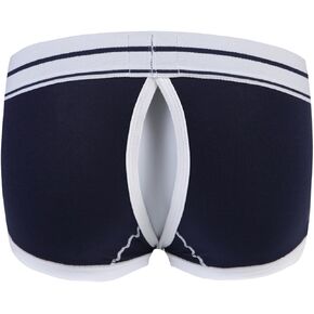 Evankin Men's Sexy Underwear with Hollowed out Boxer Brief Low Rise Funny Back Exposed Buttocks Boxer Shorts