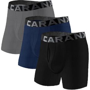 Men's Boxer Brief Breathable Underwear Moisture Wicking Boxer Briefs Built-in with 3D Pouch Underwear Trunks