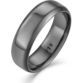 STARCHENIE 6mm Wedding Band Ring for Men Solid 925 Sterling Silver Comfort Fit High Polish Finish Beveled Edge (Size 8-12) - Silver, Gold, Black in Kuwait