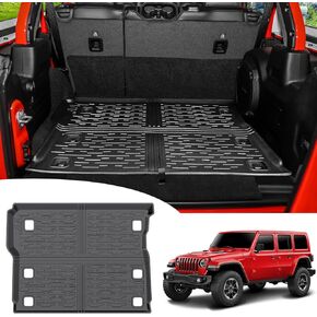 Trunk Mat Fit for 2018-2024 Jeep Wrangler JL Unlimited 4X4 with Subwoofer Cargo Mat TPE Cargo Liners Trunk Floor Mat for Jeep Wrangler JL 4 Door Accessories 2023 2024(Not Fit 4XE)
